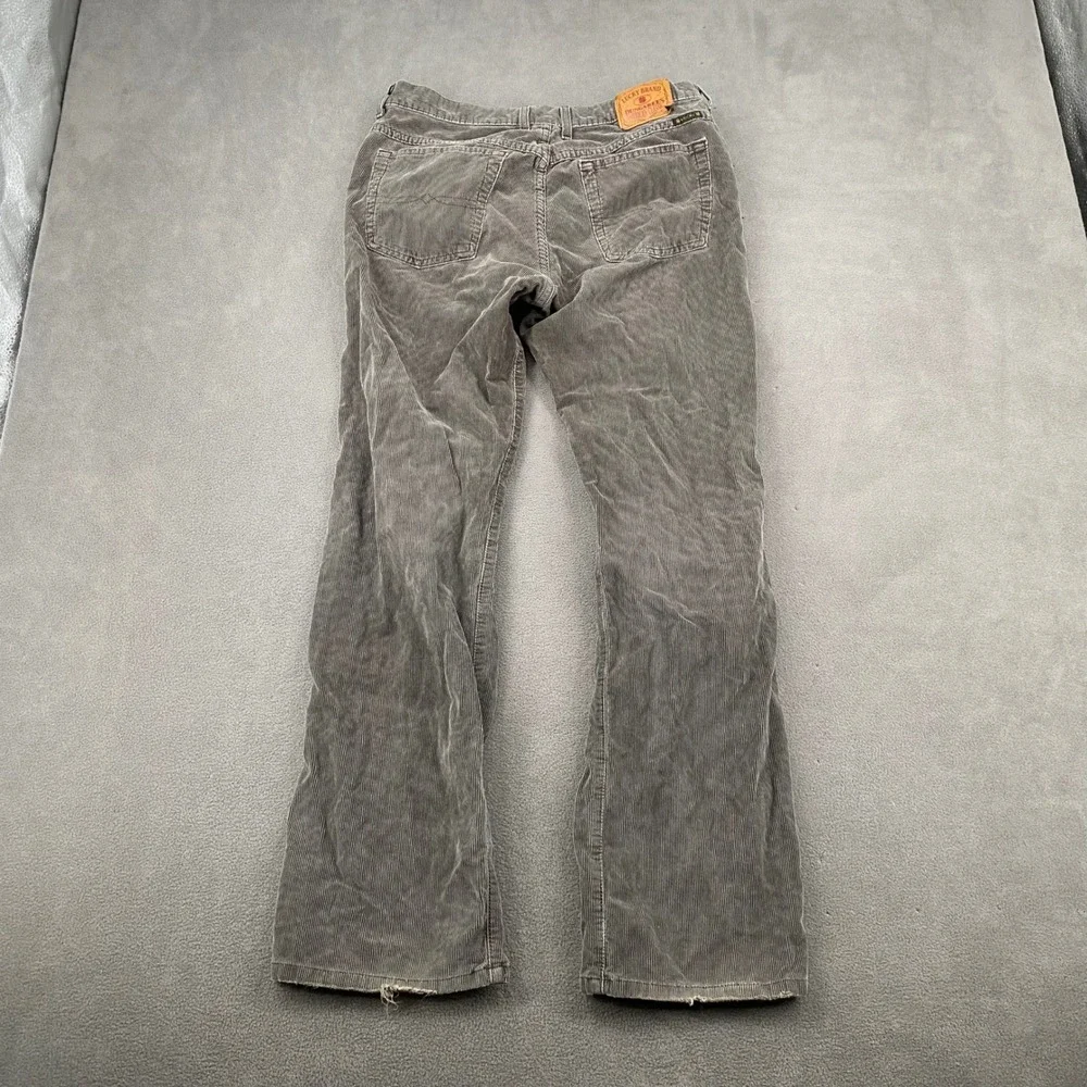 VTG Lucky Brand Dungarees Corduroy Pants Made in USA Grey Brown Button Fly 12/31
